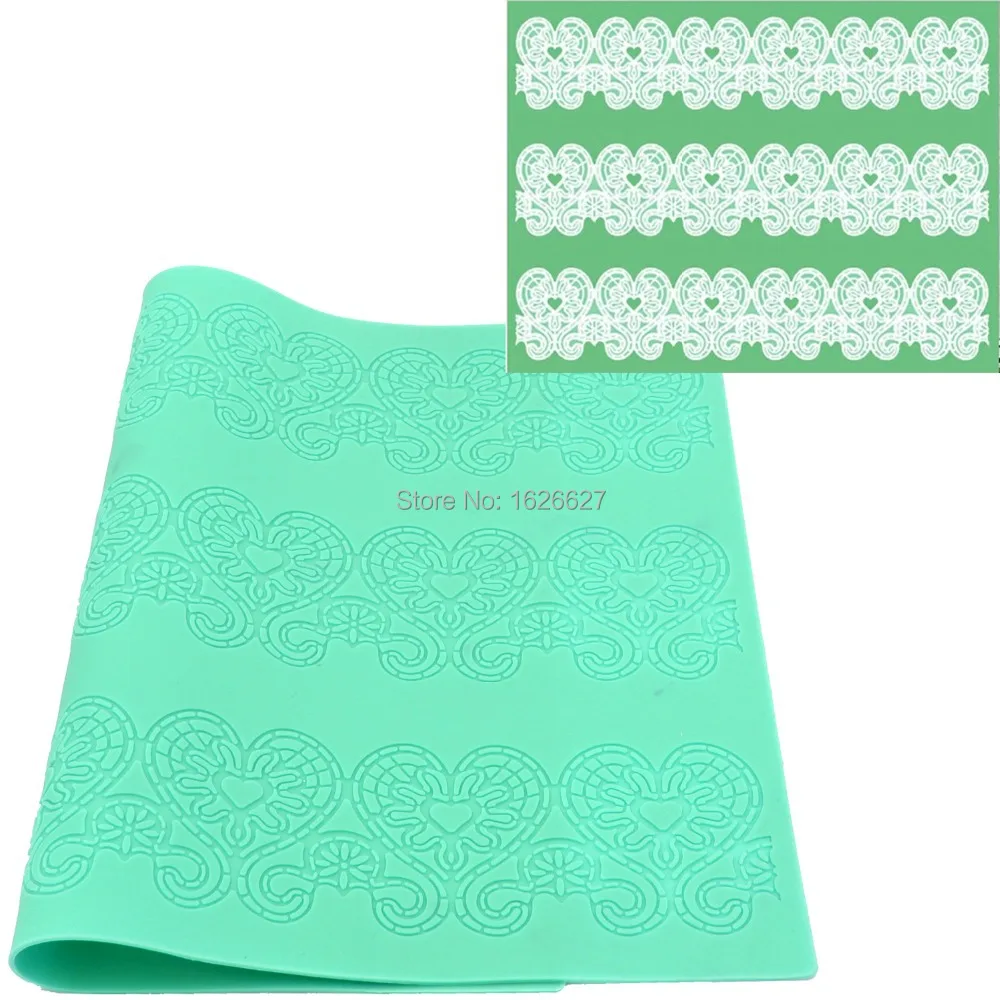 

1PC Silicone Cake Mold Fondant Cake Decorating Tools Silicone Lace Mold Cake Tools for Silicone Lace Mold Color Green