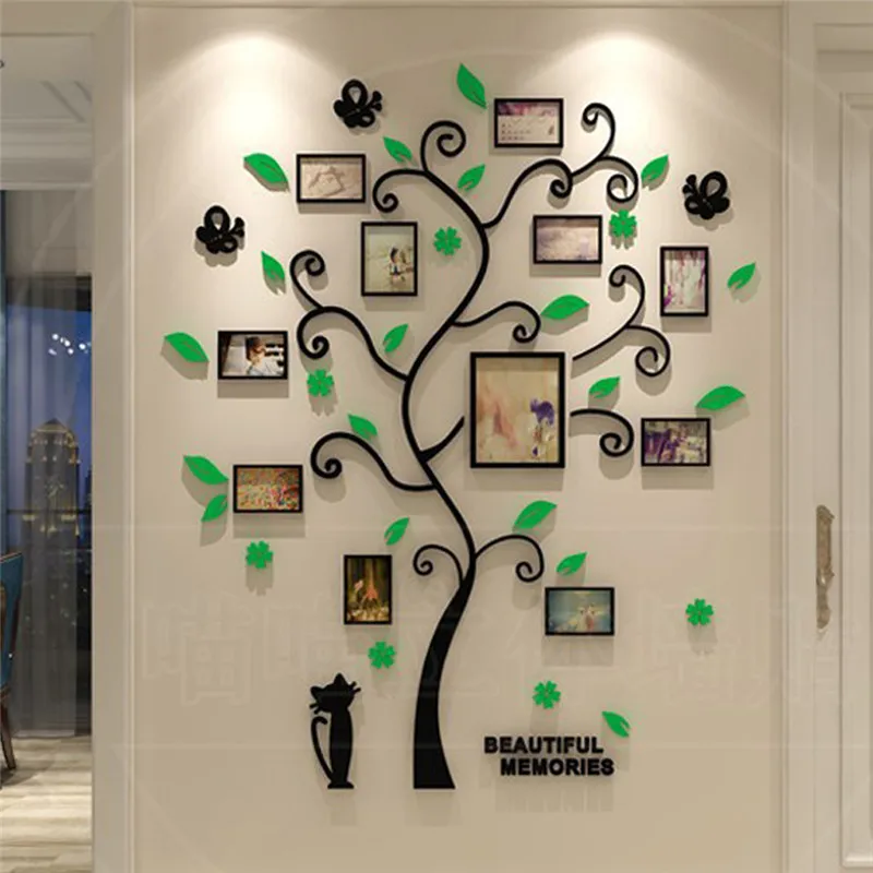 3D Tree Decal Sticker Acrylic Photo Album For Wall Sticker Tree Shape Decoration Stickers Home Decor Wall Poster Hanging