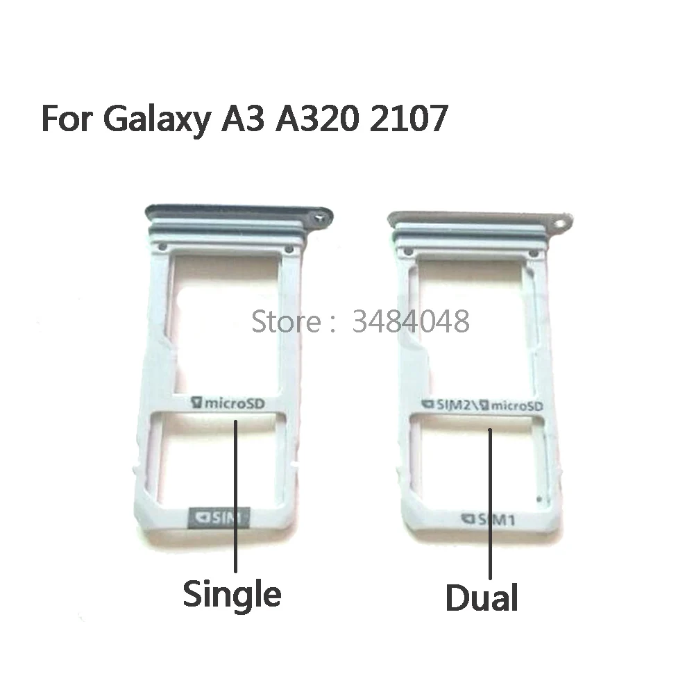 5 шт./лот OEM для Samsung Galaxy A3 (2017) A320 лоток двух/одинарных SIM-карт Слот держатель