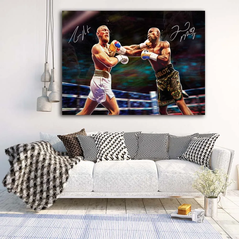 Money Fight UFC Conor McGregor с Флойдом Мейвезер боксерская настенная Картина на холсте