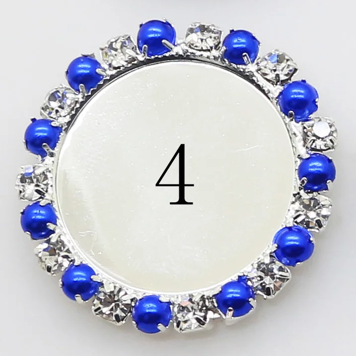 Royal blue Новинка, 10 шт./лот, внутренний размер 25 мм, серебро, 9 цветов, жемчуг, стразы, кнопка, плоская задняя сторона, сделай сам, крышка лотка, крышка для ключей, крышки - Цвет: Royal blue