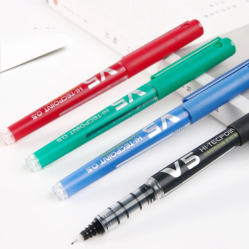 

LifeMaster Pilot V5 Gel Pen Hi Tecpoint Cartridge System Roller Ball Pen Fine Point 0.5mm 6pcs/lot Needle Point Black/Red/Blue