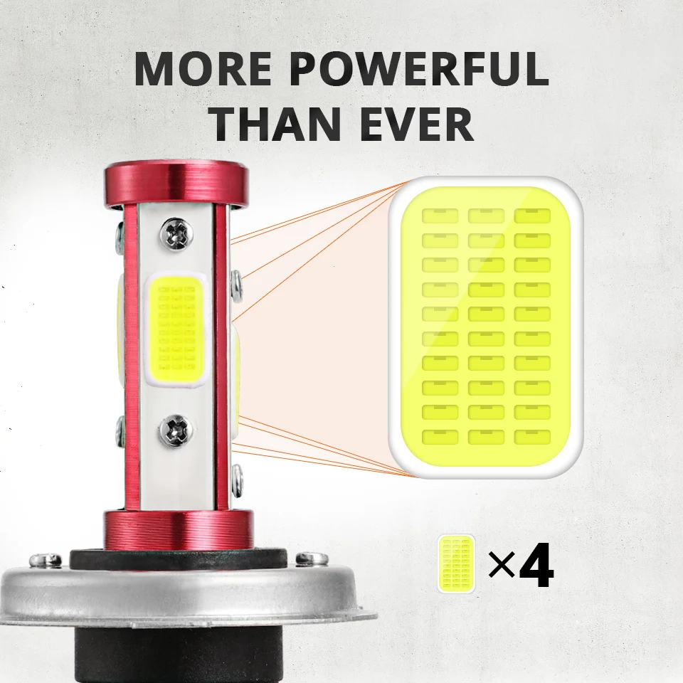 Oslamp 2 шт. 100 Вт/комплект H4 светодиодный светильник на голову 4 стороны COB чипы светодиодный H7 автомобильный светильник Авто H11 Светодиодный лампы 6500K 9005/9006/5202 все в одном