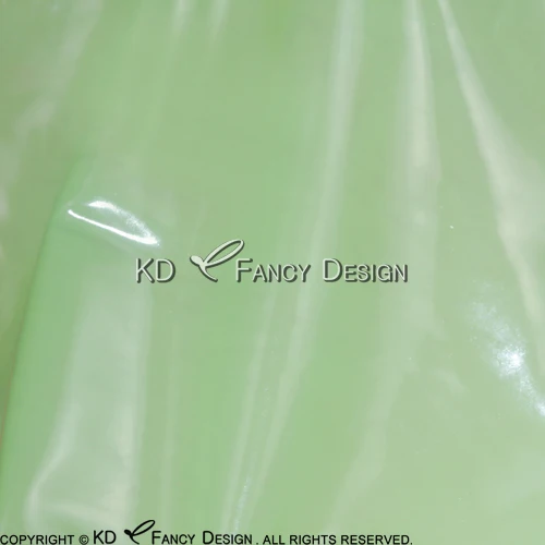 Прозрачная коричневая Сексуальная латексная блузка с серебряными манжетами на пуговицах спереди резиновая рубашка верхняя одежда размера плюс YF-0061 - Цвет: apple green w silver