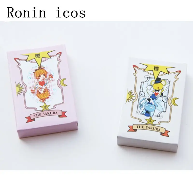 

Anime 54 Piece Cosplay Card Captor Sakura KINOMOTO Tarot With Clow Cards Poker Magic Book Set in Box Prop Gift Playing Cards Des