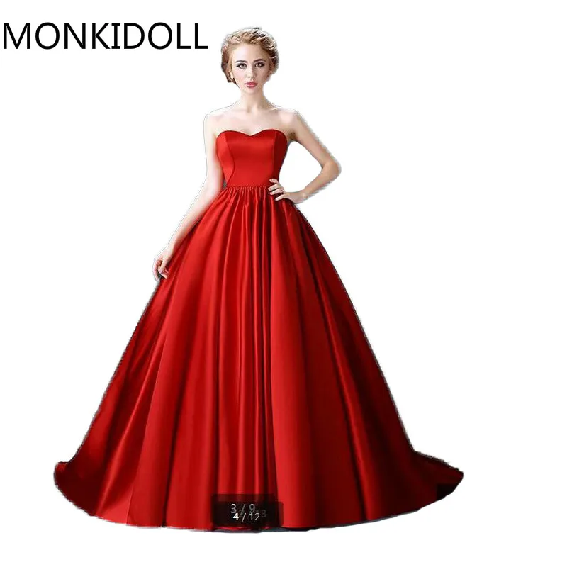 

2016 Sexy New arrival ball gown strapless elegant prom dresses puffy princess sweetheart tube prom gowns best selling