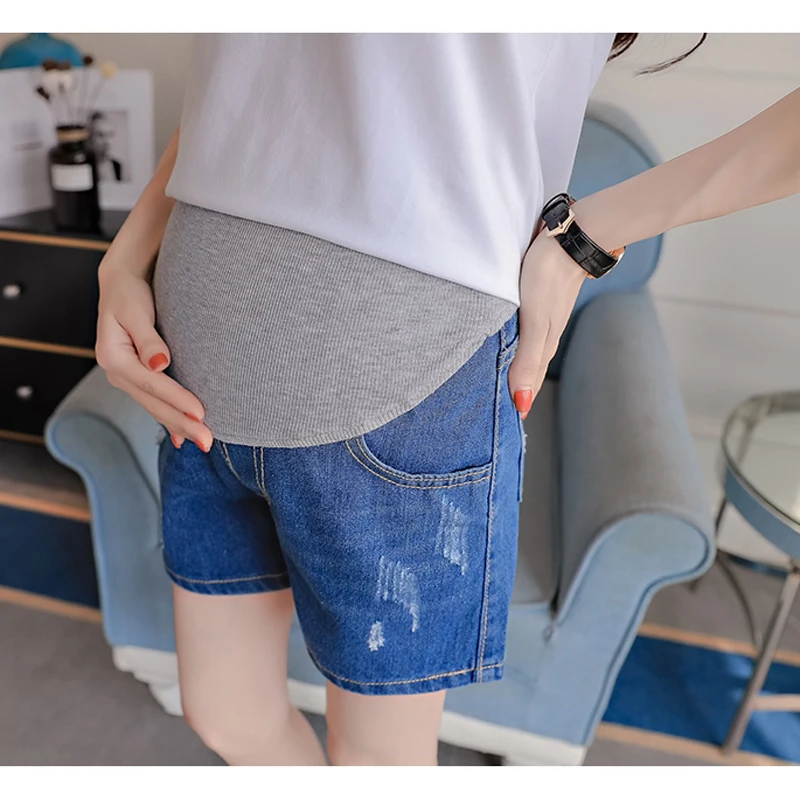 Jeans Maternity Shorts Summer Denim Shorts For Pregnant Women Gravidas Clothing Pregnant Clothes Elastic Abdominal Pants