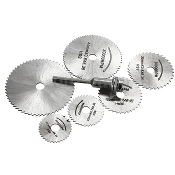

6Pcs Rotary Cutter Mini HSS Circular Saw Disc Blade Cutter Set Tool