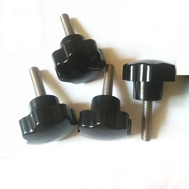 

2pcs M8 Seven-star handle Bakelite plum hand screw Bakelite seven-corner knob Stainless steel star knob 10mm-80mm length