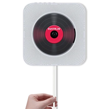 

Kustron Wall Mounted Bluetooth Cd Player Bluetooth Prenatal Speaker Student White English Learning Machine Hifi Speaker Usb Dr