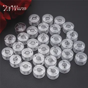 

KiWarm Convenient 30pcs Sewing Machine Spool Empty Plastic Clear Bobbins For HOME Sewing Accessories
