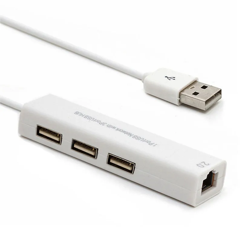 100 Мбит/с Ethernet USB с 3 Порты и разъёмы usb хаб 2 0 RJ45 Lan сетевая карта адаптер для
