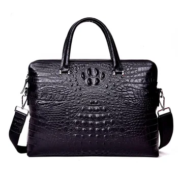 

Crocodile pattern Cowhide leather Laptop bag men totes bag handbag genuine leather male business bag shoulder bag men briefcase