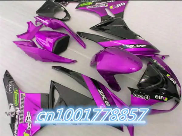 Для NINJA ZX 6 R ZX636 09-10 ZX6R 09 10 глянцевый фиолетовый 636 ZX-6R 6R 2009 2010 черный обтекатель
