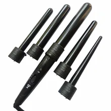 Профессиональная 5 часть щипцы для завивки волос машина 5 P керамический набор для завивки волос 5 размеров 09-32 мм щипцы для завивки волос с перчаткой#1609