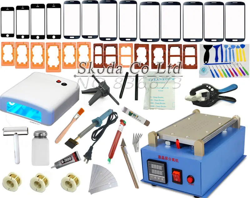 LCD separator machine Built-in Pump Vacuum+19 pcs/set Replace screen Accessories for Iphone Samsung lcd screen separate