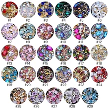 Разноцветные Стразы для ногтей, металлические бусины на заклепках, шпильки, 3D украшения для ногтей, аксессуары для украшения ногтей, камни для украшения ногтей, сделай сам