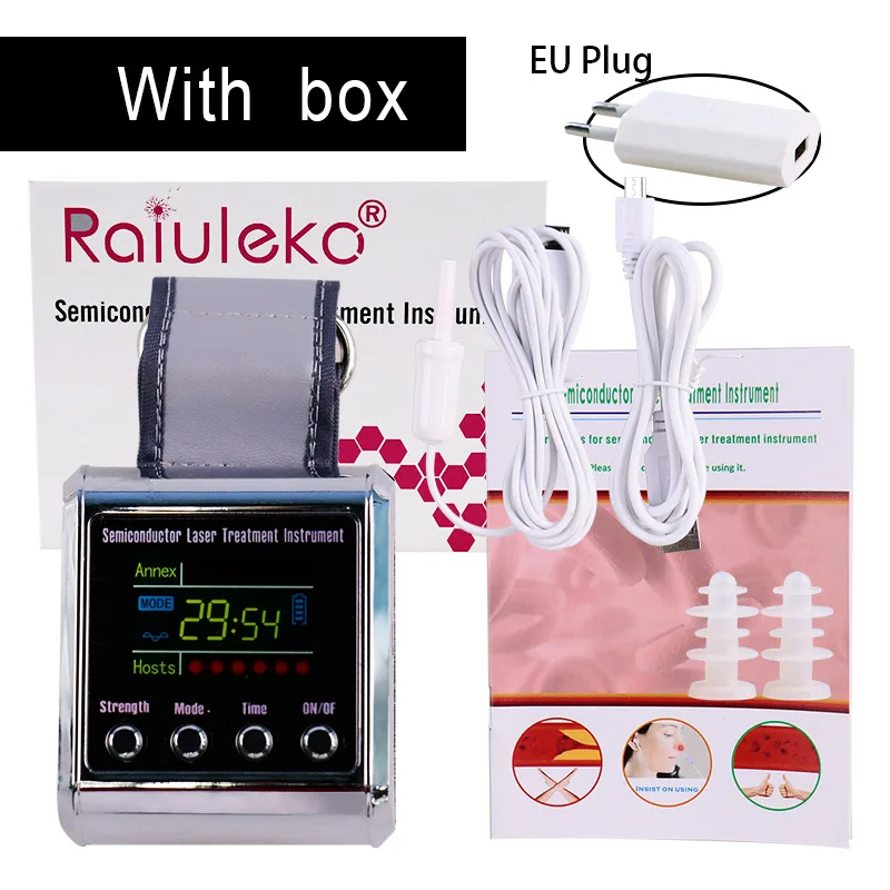 165EU Plug With Box Медицинский нм лазерный светильник/диод на запястье низкий уровень лазерная физиотерапия терапия LLLT для лечения диабета гипертонии ринита - Цвет: 165EU Plug With Box
