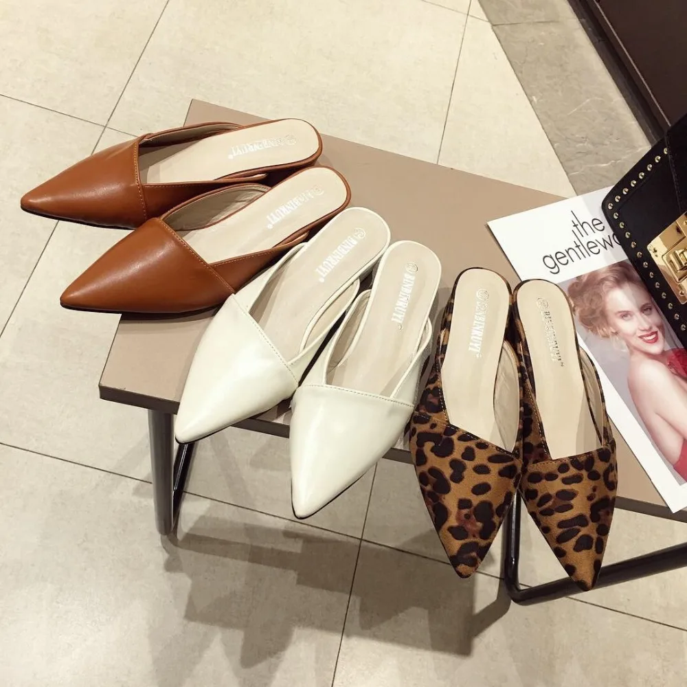 

Cover Toe Shoes Ladies' Slippers Luxury Slides Square heel Mules Women Designer Block Soft 2019 Fashion