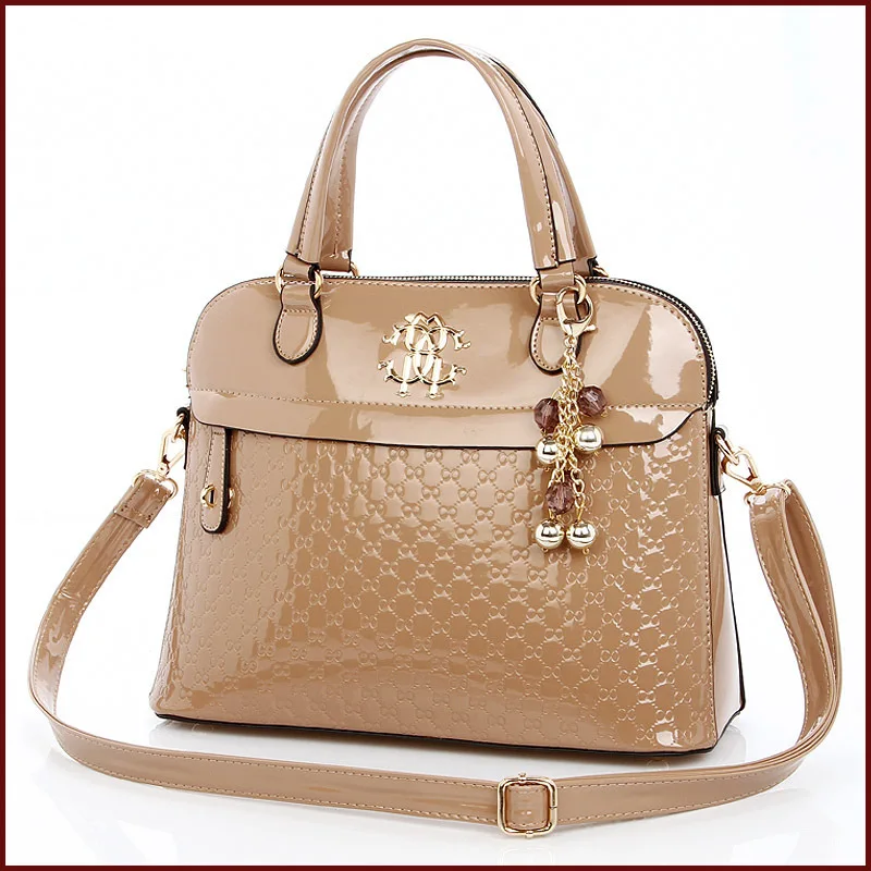 New women shoulder bag genuine patent leather handbag crossbody bag ...