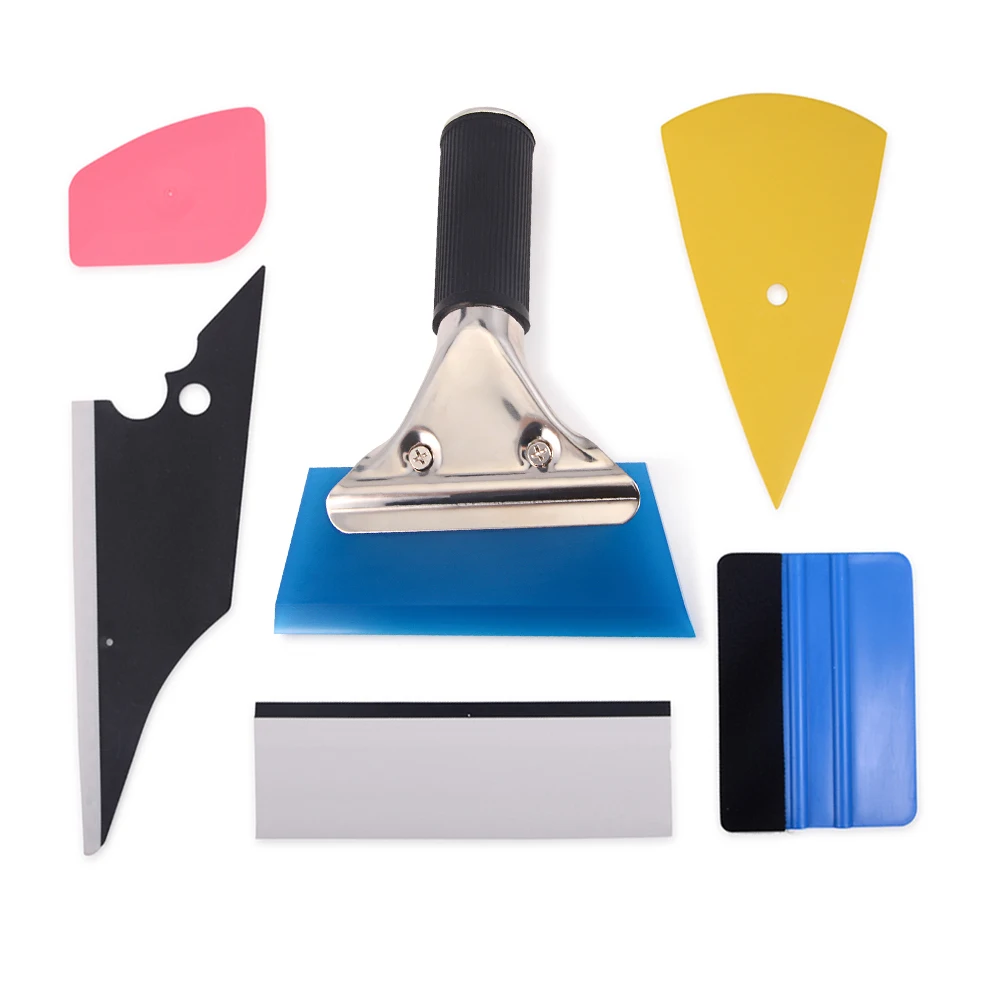 

EHDIS 6pcs Window Tint Tools Car Carbon Foil Vinyl Wrap Film Squeegee Tool Kit Motor Car Sticker and decals Wrapping Scraper Set