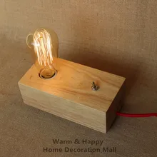 Винтажные настольные лампы Эдисон лампы индивидуальные, деревянные настольные лампы Регулируемая Настольная лампа AC, Luminaria Lamparas Abajur De Mesa