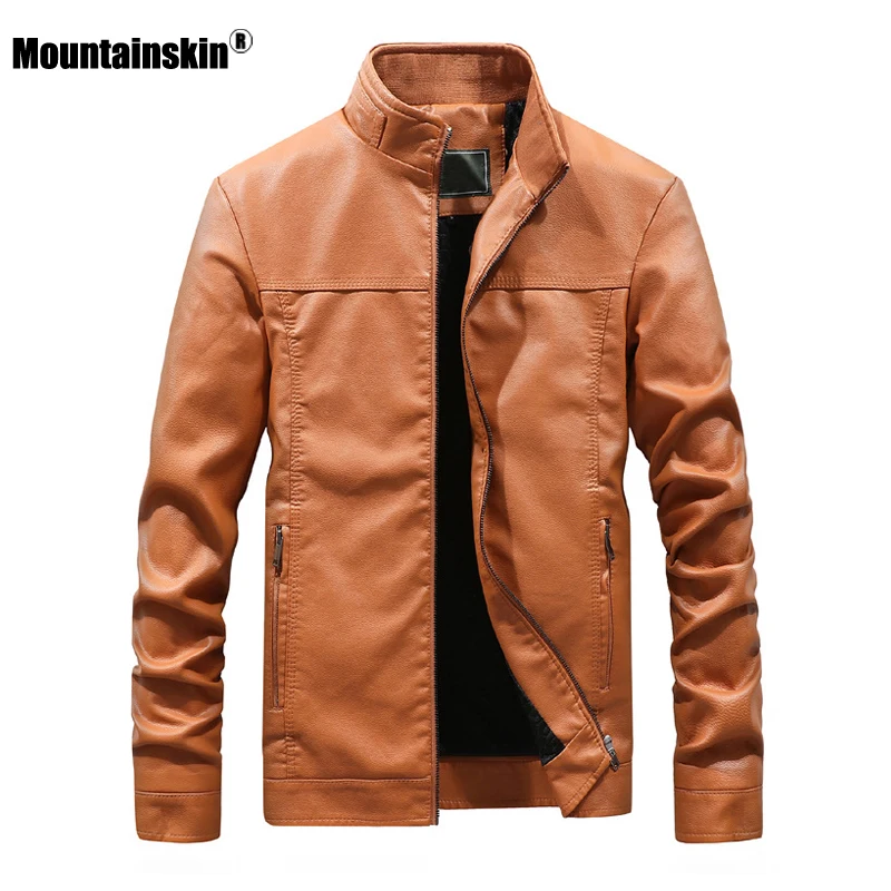 Mountainskin Новая мужская кожаная куртка осень-зима Куртки из искусственной кожи мужская брендовая одежда модная деловая верхняя одежда мужское пальто SA710