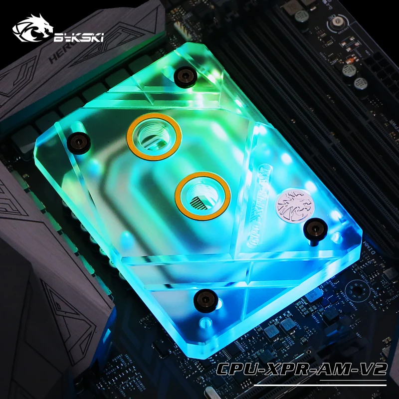 Bykski كتلة مياه التبريد المبرد استخدام ل AMD Ryzen AM4 AM3 X399 1950X TR4/شفافة الاكريليك هالة RGB RBW CPU-XPR-AM Bykski كتلة مياه التبريد المبرد استخدام ل AMD Ryzen AM4 AM3 X399 1950X TR4/شفافة الاكريليك هالة RGB RBW CPU-XPR-AM