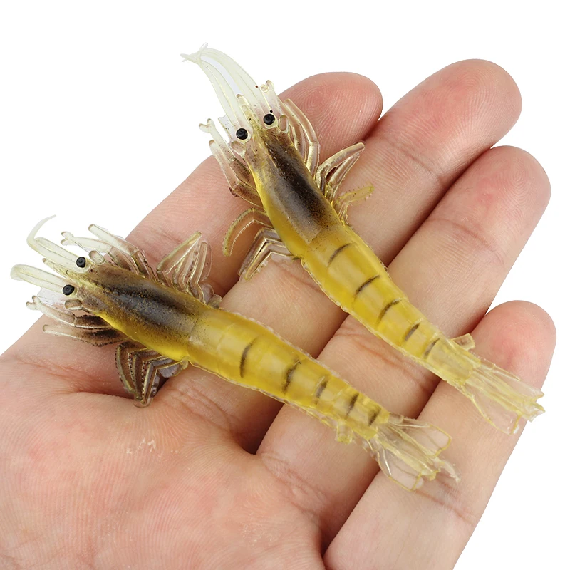 10 Pcs Simulation Fake Bait Grass Shrimp Lures - 4cm Soft Plastic Shrimp Lures For Fishing