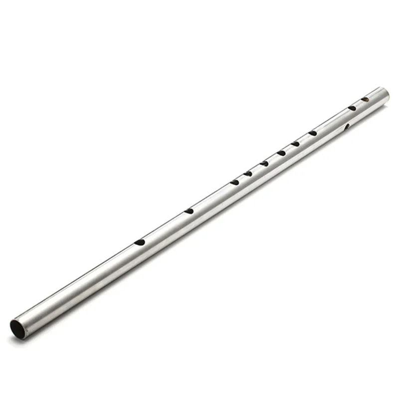 1Pc 46cm Hy90 6 Hole GTone Stainless Steel Silver Mouth Organ Flute For
