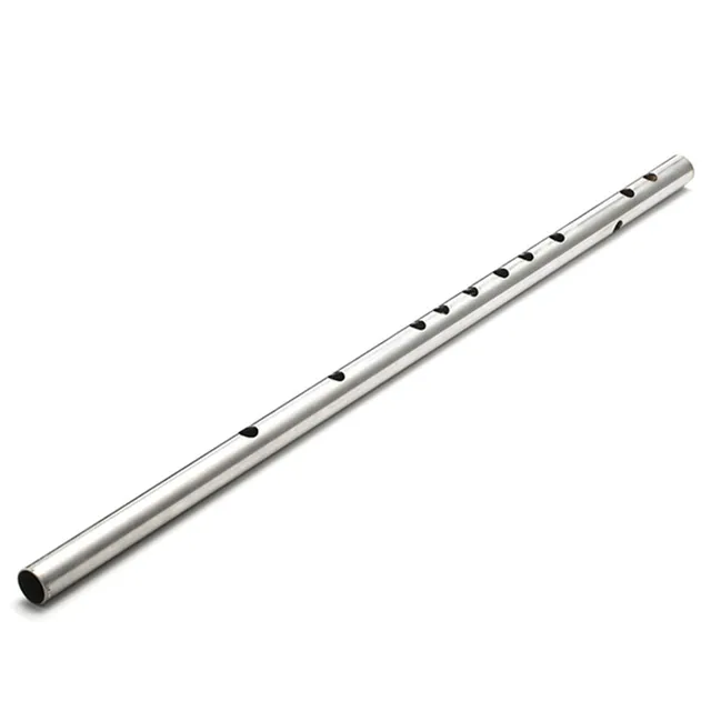 1Pc 46cm Hy90 6 Hole GTone Stainless Steel Silver Mouth Organ Flute For