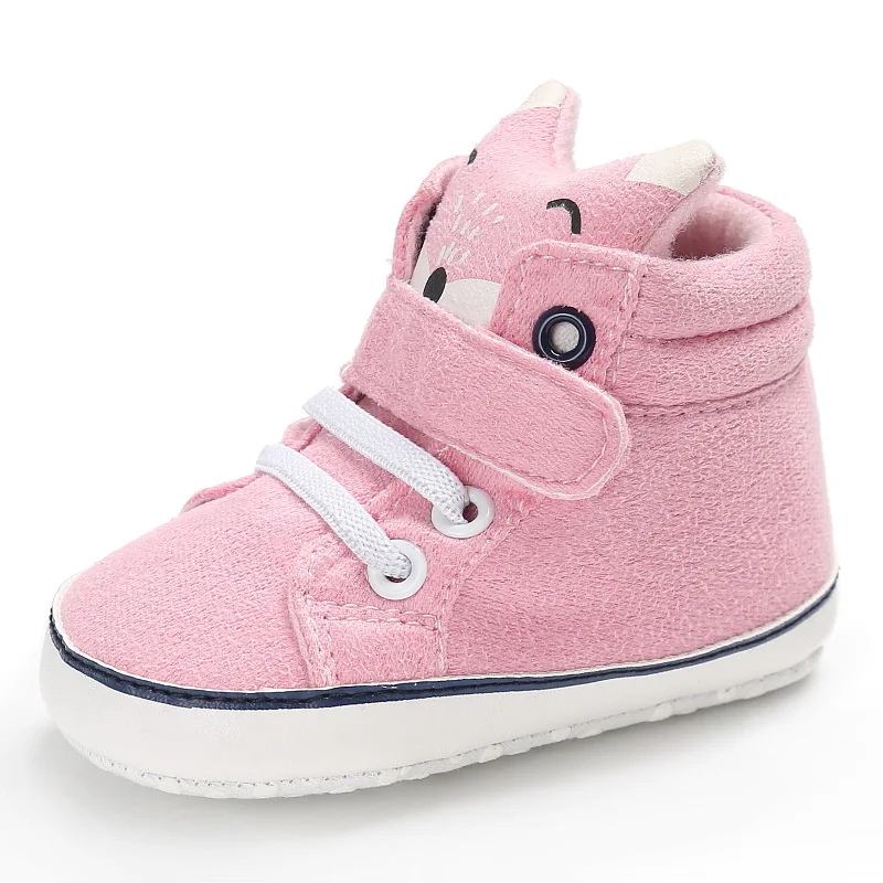 Обувь для новорожденных с рисунком лисы; обувь для малышей с мягкой подошвой; обувь для малышей 0-18 месяцев