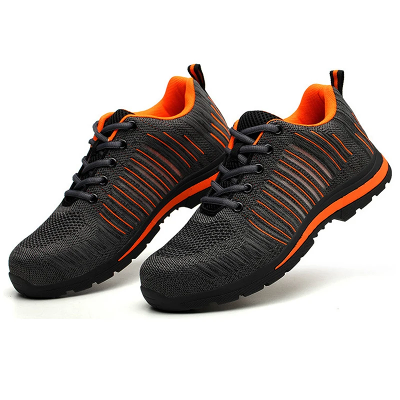 Kopen Mannen Werken Schoenen Ademend Deodorant Mesh Veiligheidsschoenen Stalen Kop Stalen Bodem Anti Smashing Anti Slip Anti  slip Beschermende Schoenen