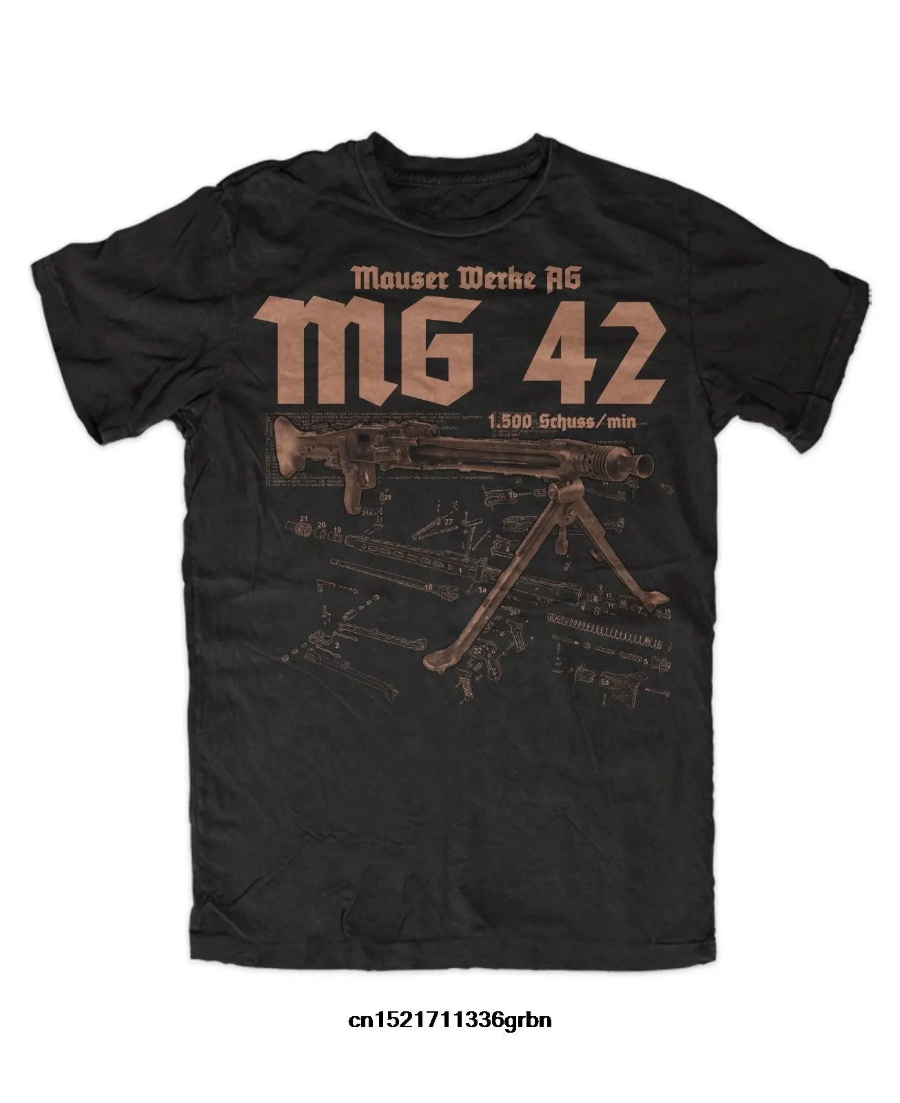 

Men T shirt Wehrmacht MG42 funny t-shirt novelty tshirt women