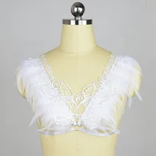 Белое перо Болеро жгут Универсальный крылья Воротник перо погоны стильные модные плечо аксессуары альтернативные Свадебные O0480