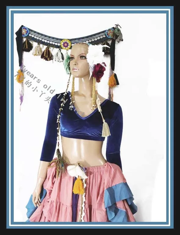 

velvet Fat Chance Tribal Choli belly dance long sleeve top FA21-FA26