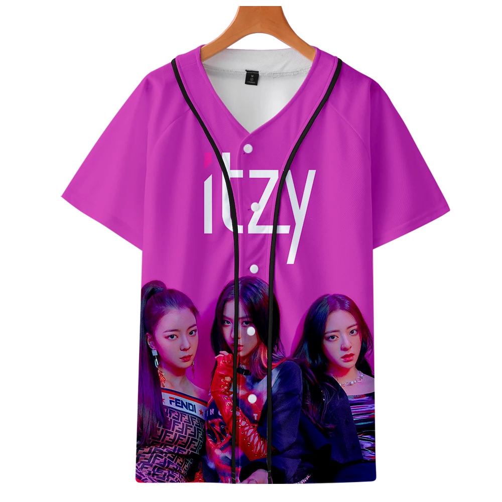 Нижняя рубашка ITZY YUNA RYUJIN CHAERYEONG LIA YEJI cos осенняя бейсбольная унисекс с короткими