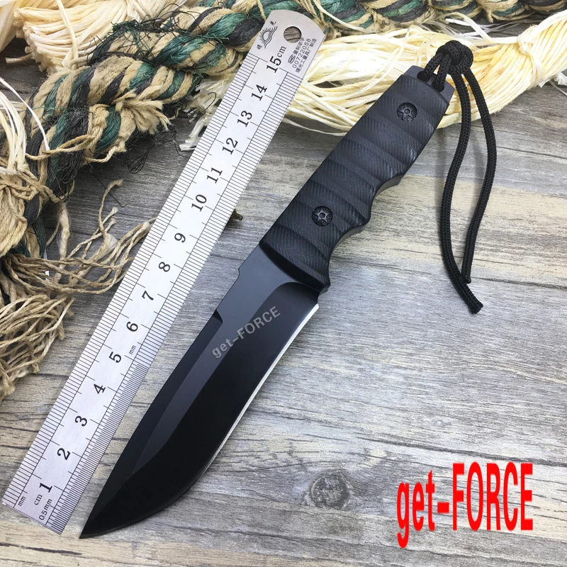 

get-FORCE New Full Tang Deer Fixed Blade Knife,440A Steel Outdoor Tactical Knife,Survival Jungle Knives,Custom Hunting Straight