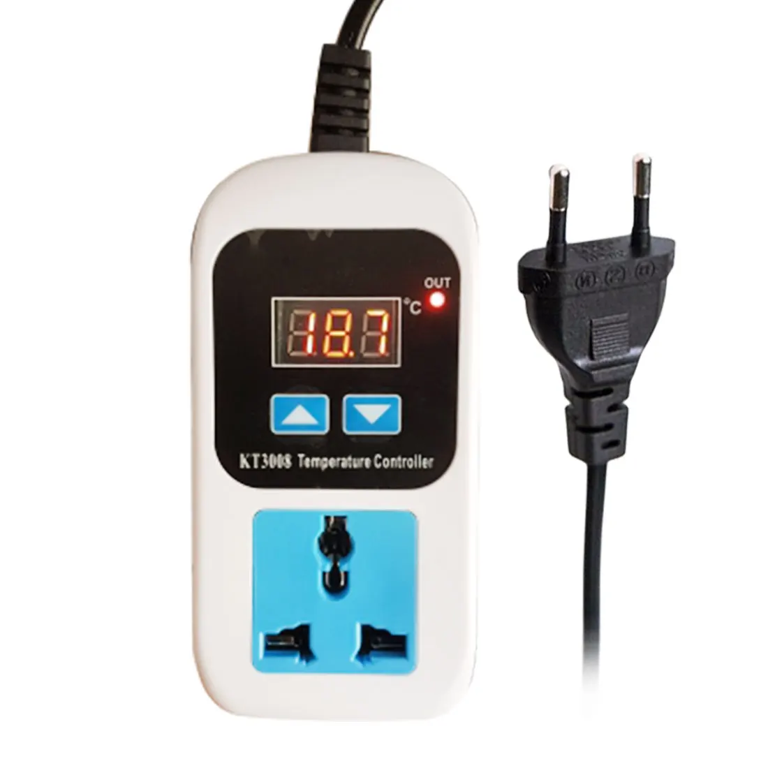 

Regulator Temperature Controller Microcomputer Socket Outlet AC110-220V + NTC Sensor KT3008 KT3009A Digital Thermostat EU Plug