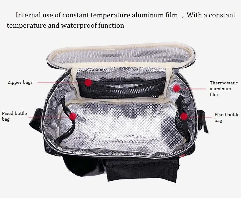 Термоизоляционная сумка для подгузников для коляски, водонепроницаемая сумка для подгузников для мам, сумки для детских колясок
