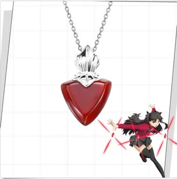 

Fate/Stay Night Tohsaka Rin Red Heart 925 Sterling Silver Pendant Necklace Cos