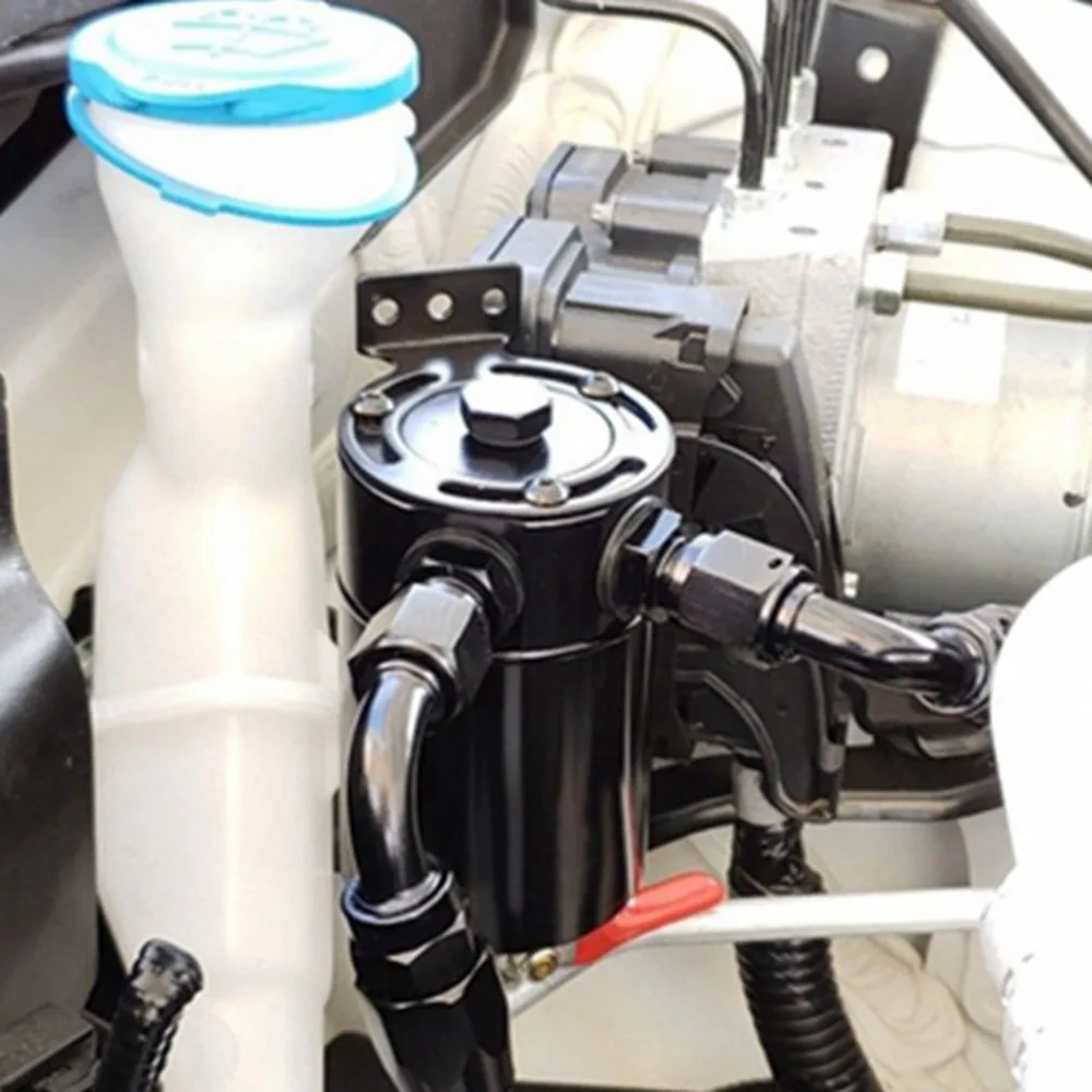 

New Compact Baffled Oil Catch Can 2-Port 2-hole Ventilating Oil Can Waste Gas Waste Oil Recovery Pot Car Accessories