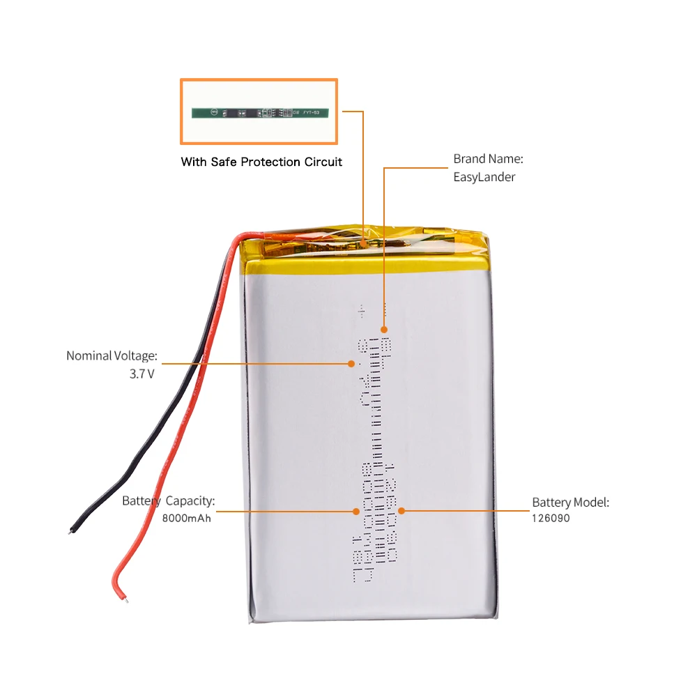 126090 3,7 в 8000 мАч литий-ионная аккумуляторная батарея для gps POWER BANK Tablet pc MID IPAQ DIY Мобильный аварийный 1206090