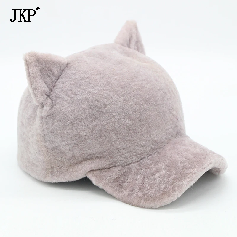 JKP детская зимняя кожаная шапка с мехом плотная теплая из натуральной овчины для