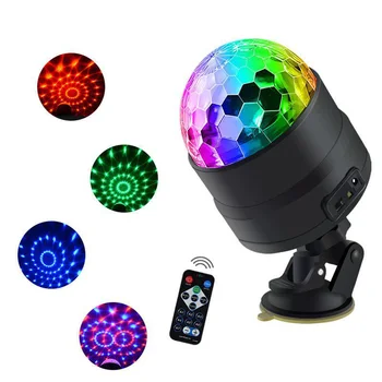 

USB LED Stage Light Interior Car Disco Light Ball Musical Sounds Control LED Colorful Crystal Magic Ball Ambient Light