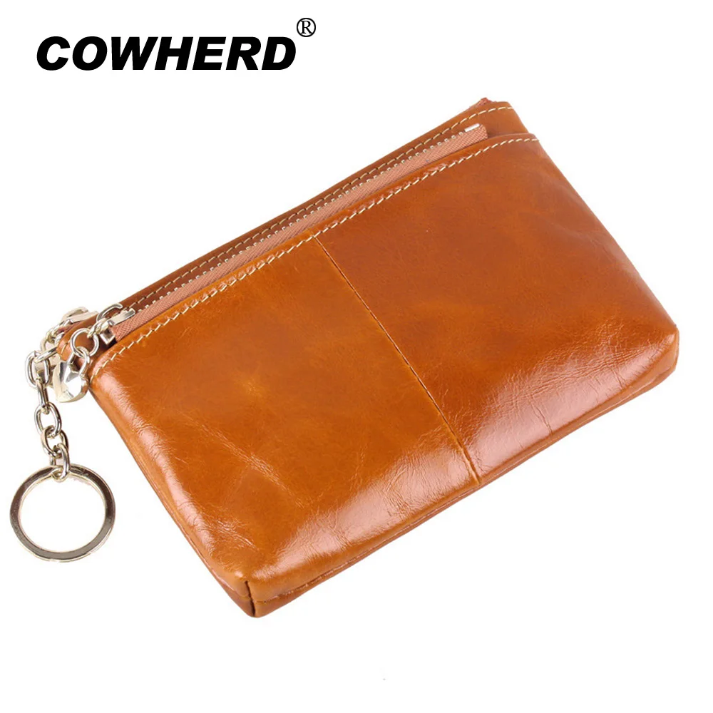 

Hot Selling Mini bag leather coin purse header layer cowhide key wallet oil wax leather money card holder change wallet 2087