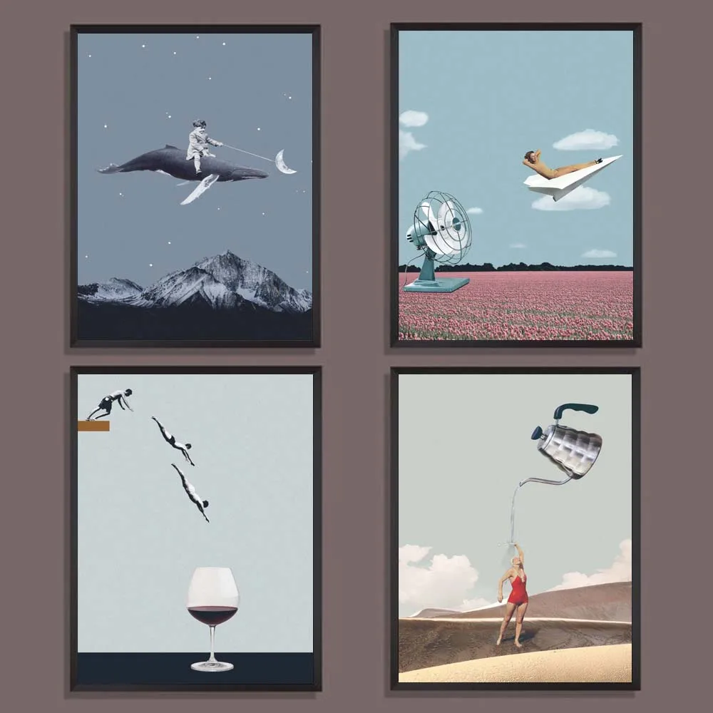 

Creative Illustration Art Poster Abstract Posters and Prints Modern Canvas Painting Wall Picture For Living Room Decor For Home