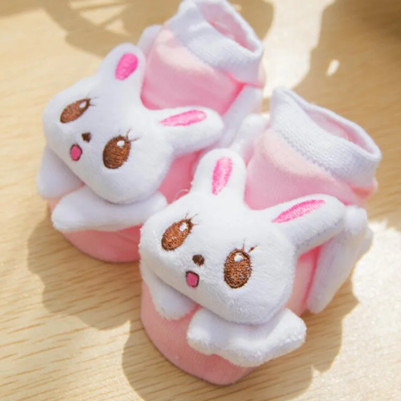 Новые детские носки для малышей с героями мультфильмов, нескользящие носки-тапочки для малышей - Цвет: Rabbit
