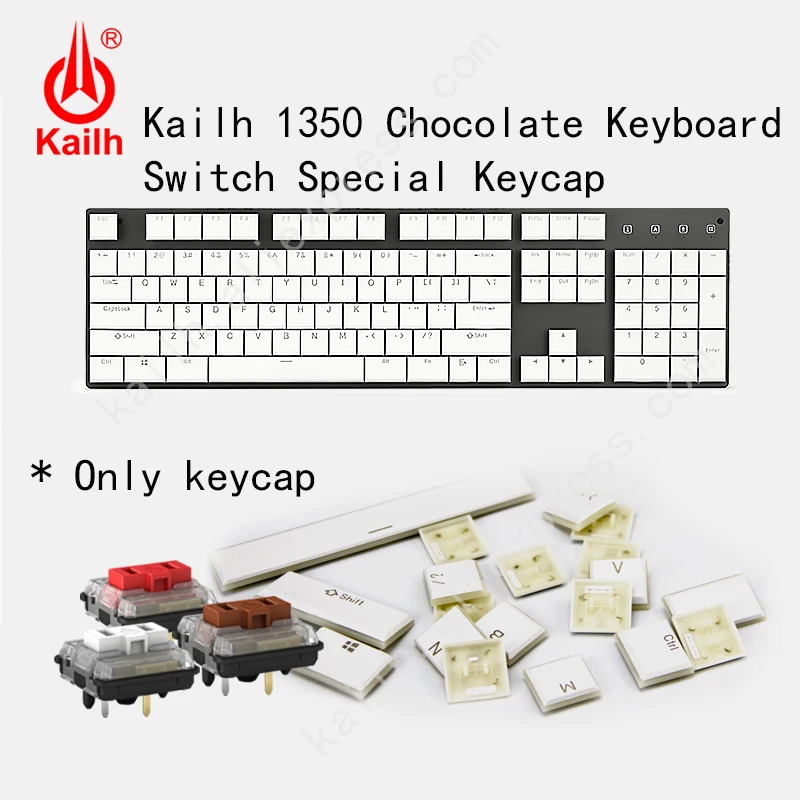  Kailh 104 Low Profile Keycaps 1350 Chocolate Gaming Keyboard Mechanical switch ABS Keycaps RGB Back