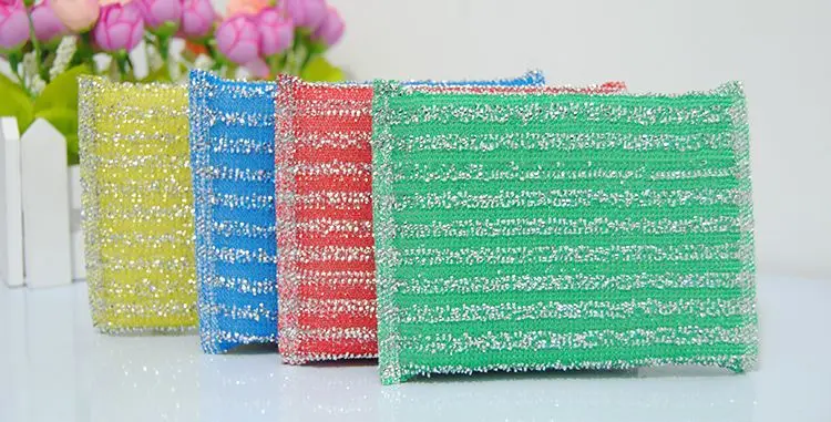 16pcs/lot * Wholesale kitchen cleaning dishwashing sponge scouring pad  ( Color Random delivery)